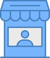 Seller Line Filled Blue Icon vector