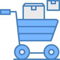 Purchase Line Filled Blue Icon vector