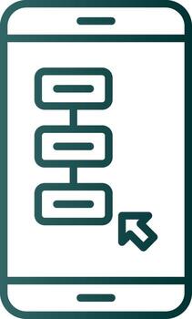 icono de gradiente de línea de tareas vector