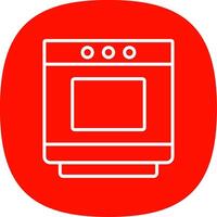 horno línea curva icono diseño vector