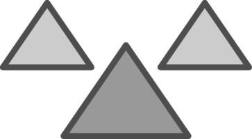 triangulos línea lleno escala de grises icono diseño vector