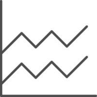 Area Graph Line Filled Greyscale Icon Design vector