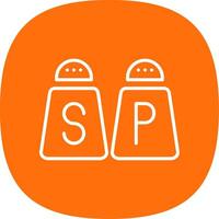 Salt And Pepper Line Curve Icon Design vector