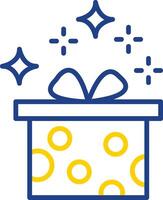 Gift Box Line Two Colour Icon Design vector