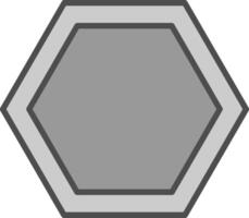 Hexagon Line Filled Greyscale Icon Design vector
