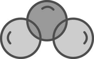 Overlapping Circles Line Filled Greyscale Icon Design vector