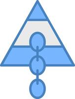 Link pyramide Line Filled Blue Icon vector