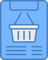 Purchase Order Line Filled Blue Icon vector