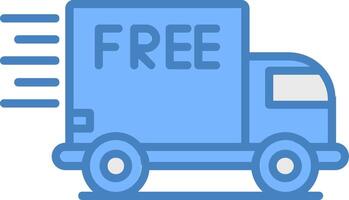 Free Delivery Line Filled Blue Icon vector