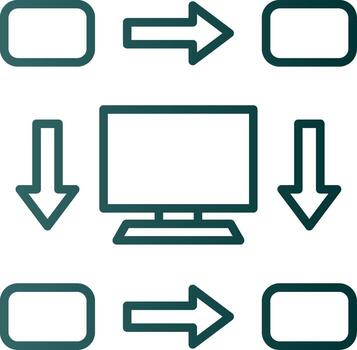 Workflow Line Gradient Icon vector