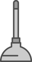 Plunger Line Filled Greyscale Icon Design vector