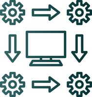 Workflow Line Gradient Icon vector