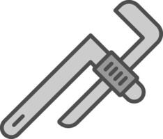 Pipe Wrench Line Filled Greyscale Icon Design vector