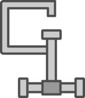 Clamp Line Filled Greyscale Icon Design vector