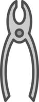 Pliers Line Filled Greyscale Icon Design vector