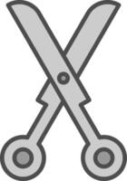 Scissors Line Filled Greyscale Icon Design vector