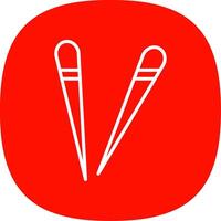 Chopsticks Line Curve Icon Design vector