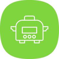 Slow Cooker Line Curve Icon Design vector