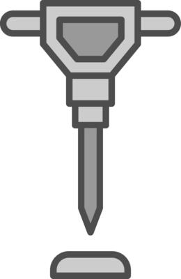 Hand Saw Line Filled Greyscale Icon Design
