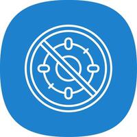 Prohibited Sign Line Curve Icon Design vector