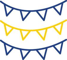 Bunting Line Two Colour Icon Design vector