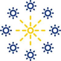 Firework Line Two Colour Icon Design vector