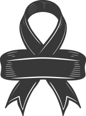 Silhouette Ribbon banner black color only