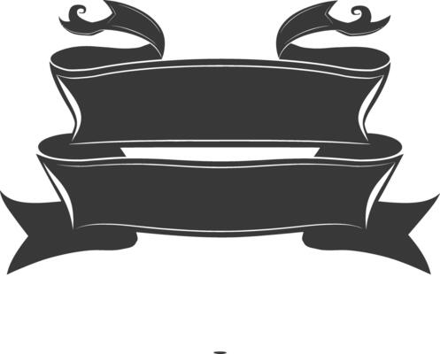 Silhouette Ribbon banner black color only