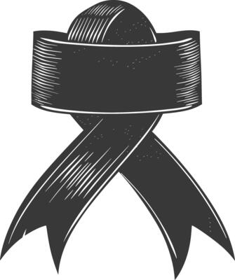 Silhouette Ribbon banner black color only