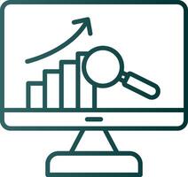 Data Analysis Line Gradient Icon vector