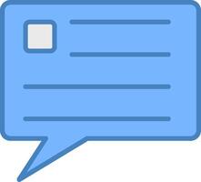 Blog Commenting Line Filled Blue Icon vector