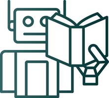 Robot Line Gradient Icon vector