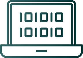 Binary Code Line Gradient Icon vector