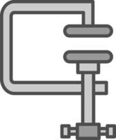 Clamp Line Filled Greyscale Icon Design vector