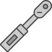 Torque Wrench Line Filled Greyscale Icon Design vector