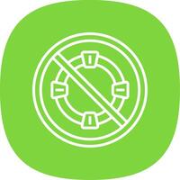 Prohibited Sign Line Curve Icon Design vector
