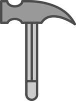 Hammer Line Filled Greyscale Icon Design vector