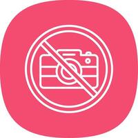 No Camera Line Curve Icon Design vector