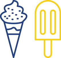 Ice Cream Line Two Colour Icon Design vector