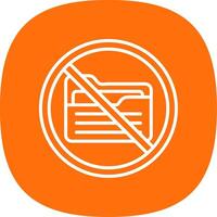 Prohibited Sign Line Curve Icon Design vector