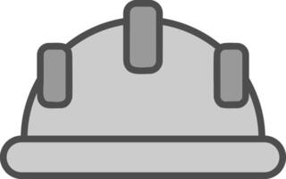 Hard Hat Line Filled Greyscale Icon Design vector