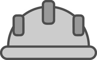 Hard Hat Line Filled Greyscale Icon Design vector