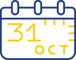 October 31st Line Two Colour Icon Design vector