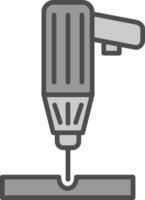 Drill Line Filled Greyscale Icon Design vector