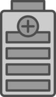 Battery Level Line Filled Greyscale Icon Design vector