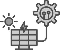 Solar Panel Line Filled Greyscale Icon Design vector