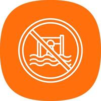 Prohibited Sign Line Curve Icon Design vector