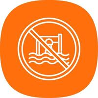 Prohibited Sign Line Curve Icon Design vector