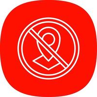 Prohibited Sign Line Curve Icon Design vector