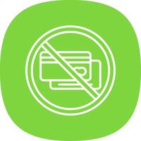 Prohibited Sign Line Curve Icon Design vector